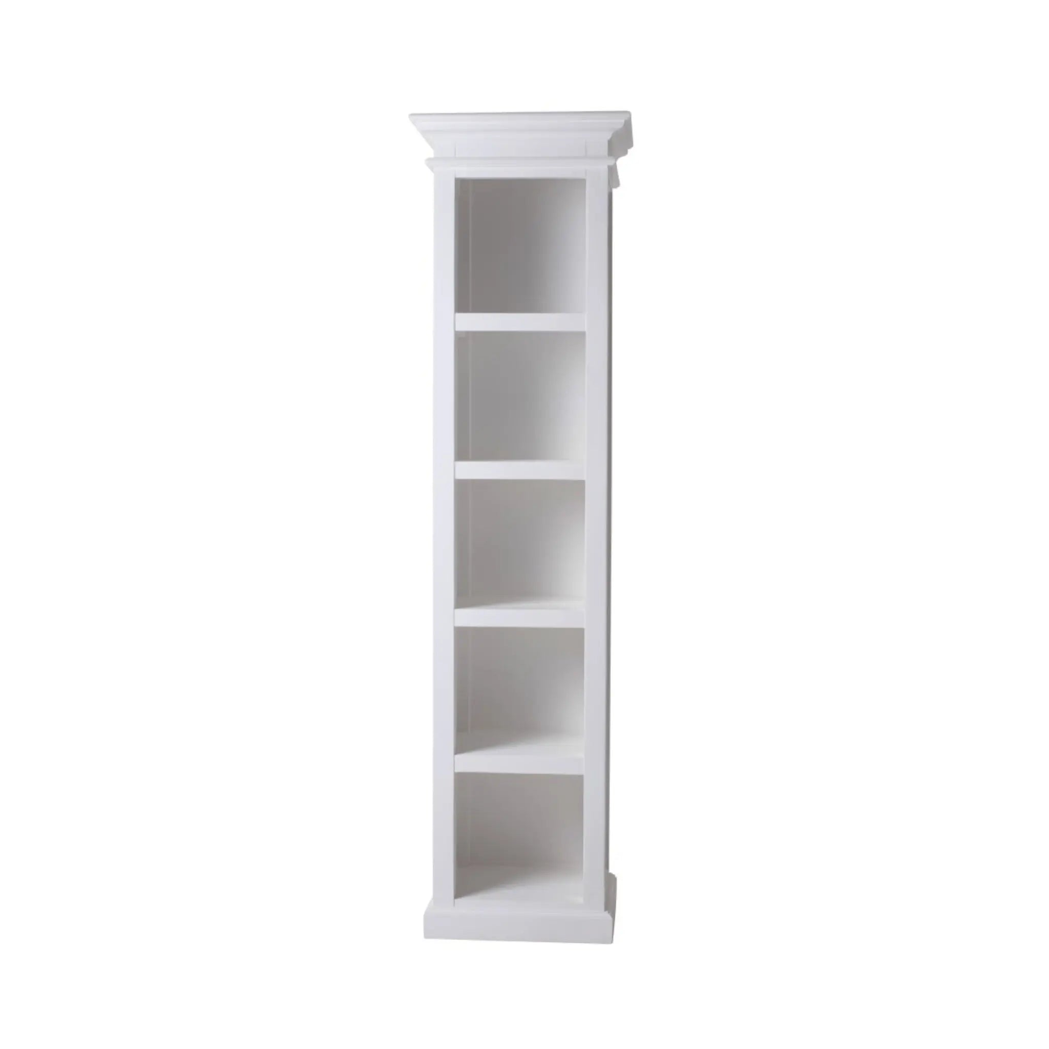 75" White Solid Wood Five Tier Bookcase Homeroots Office
