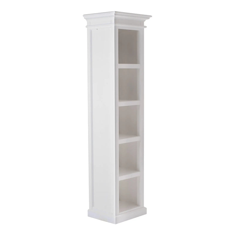 75" White Solid Wood Five Tier Bookcase Homeroots Office