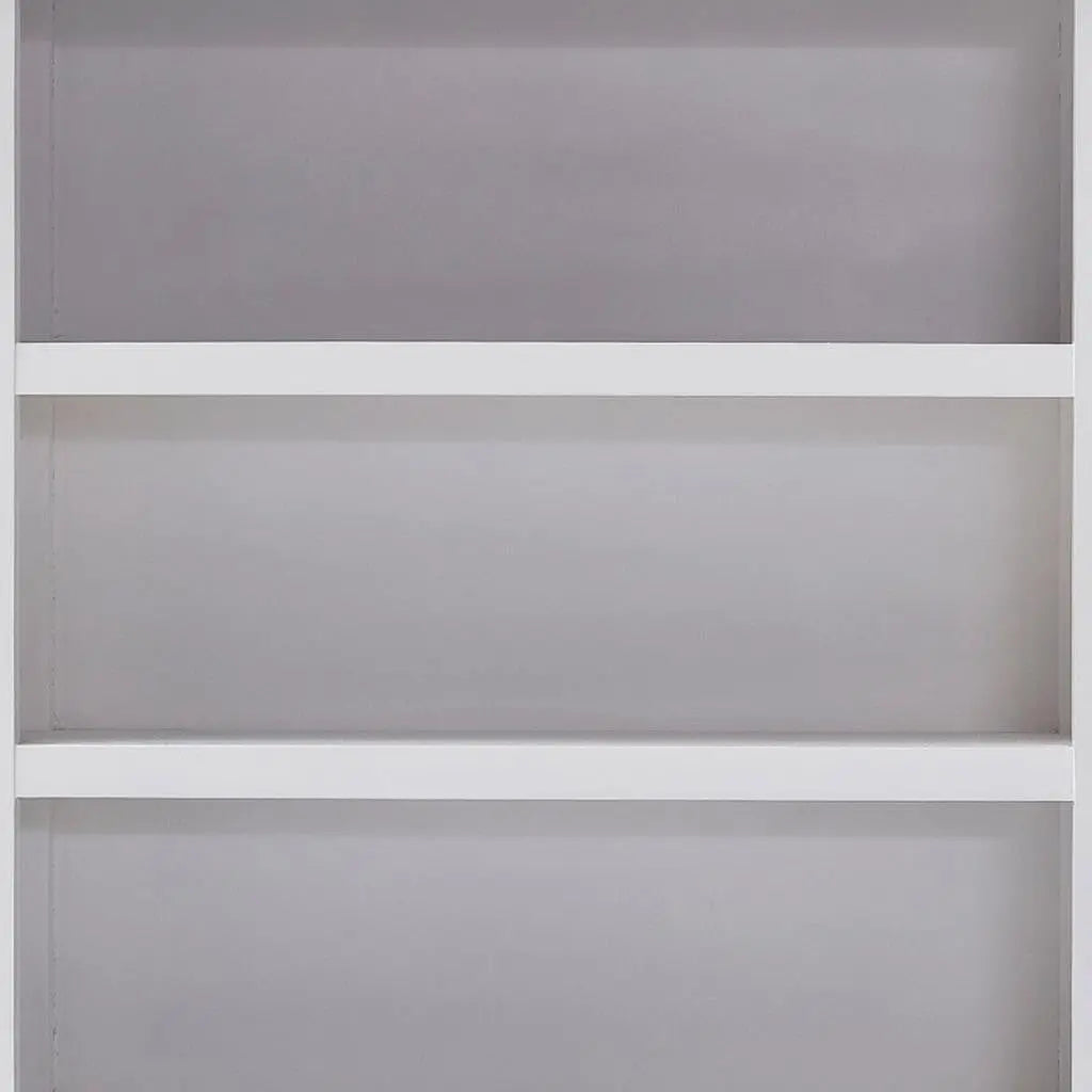 75" White Solid Wood Four Tier Bookcase Homeroots Office