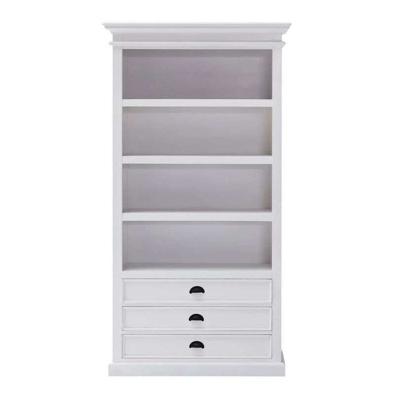 75" White Solid Wood Four Tier Bookcase Homeroots Office