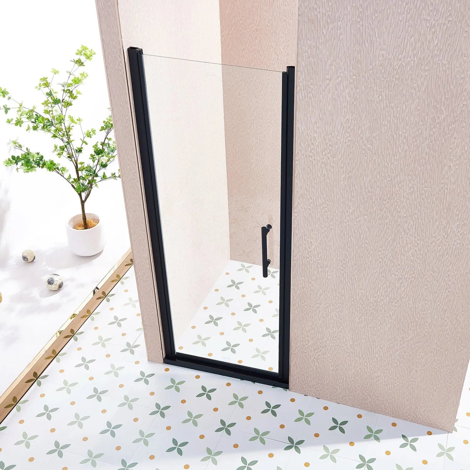 75" X 30" Aluminum and Tempered Glass Shower Door Homeroots Bed & Bath
