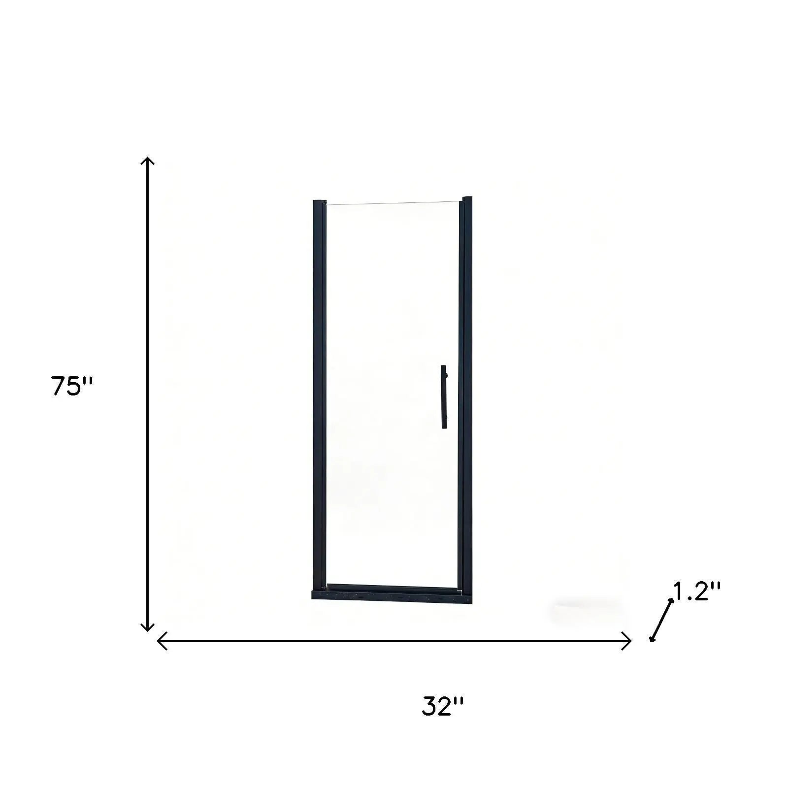 75" X 32" Aluminum and Tempered Glass Shower Door Homeroots Bed & Bath