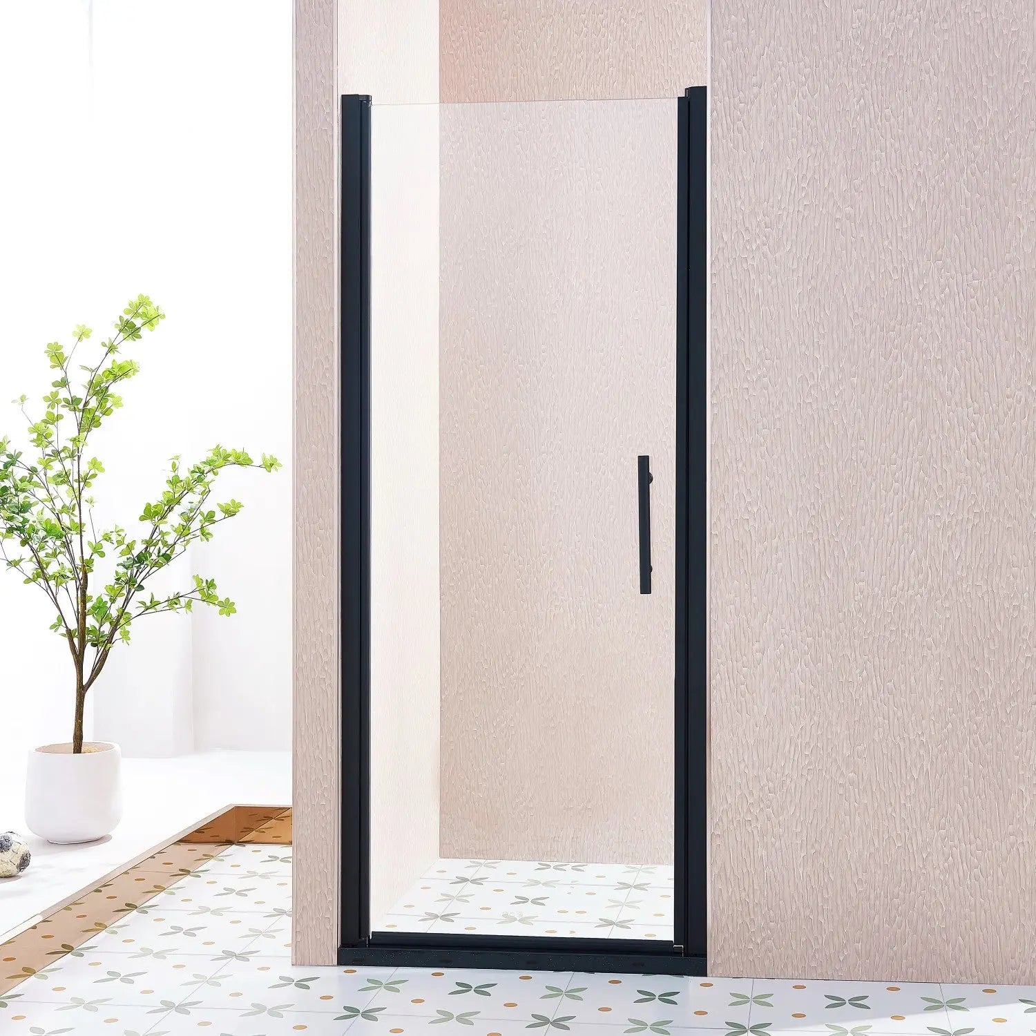 75" X 32" Aluminum and Tempered Glass Shower Door Homeroots Bed & Bath