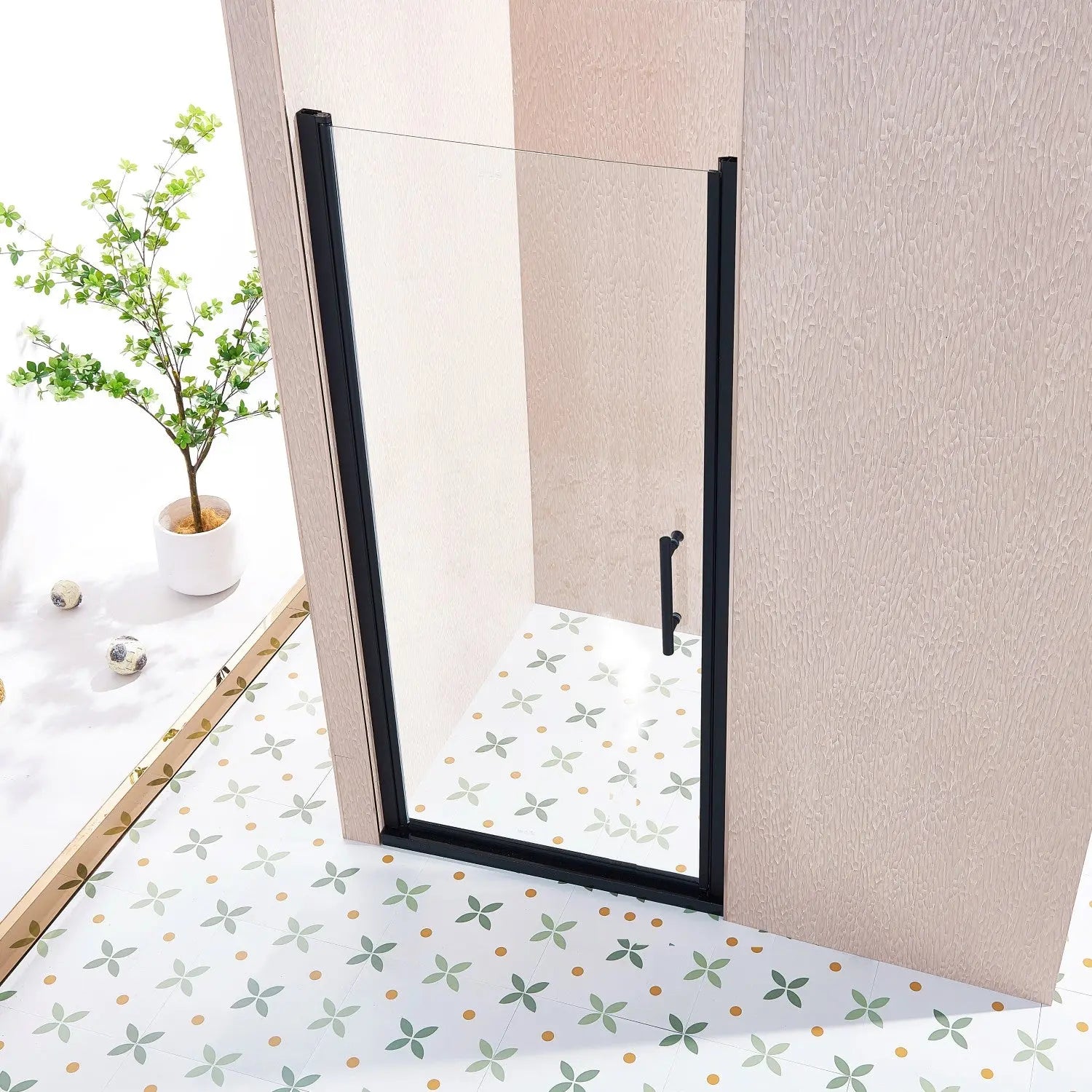 75" X 34" Aluminum and Tempered Glass Shower Door Homeroots Bed & Bath