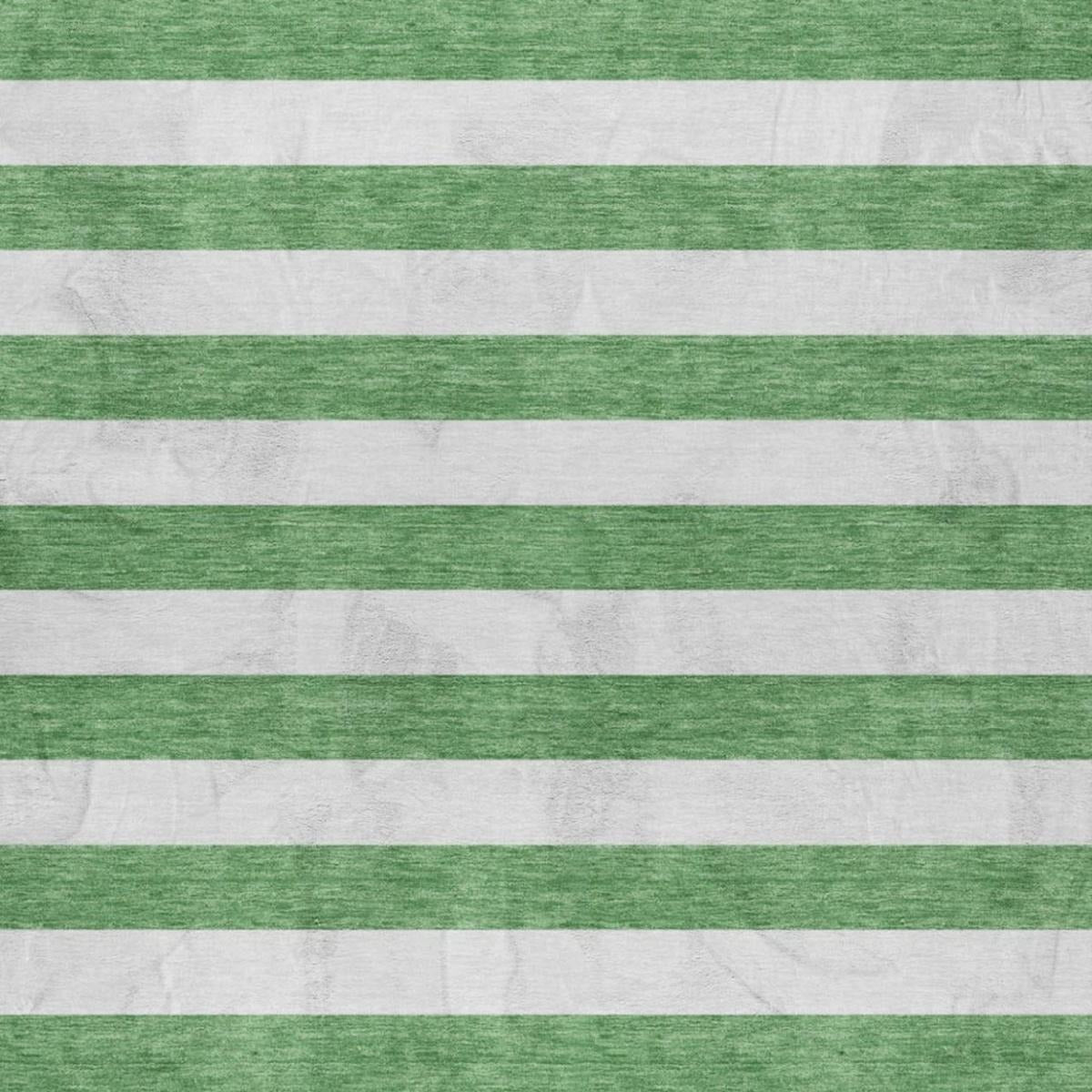 5' X 8' Green And Ivory Striped Shag Washable Area Rug With UV Protection - Home & Garden