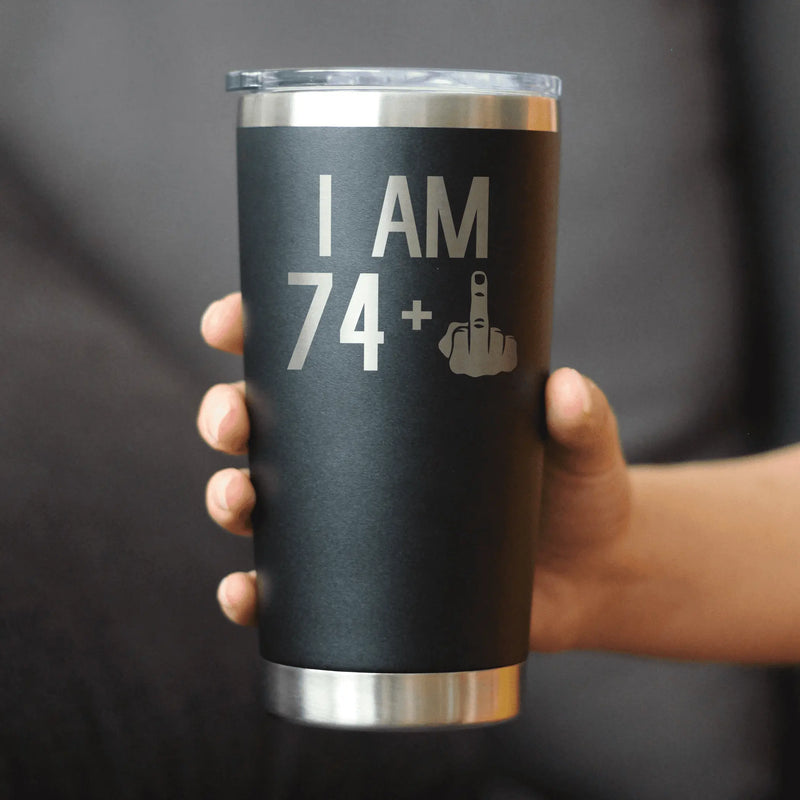 75th Birthday Gifts - Middle Finger Insulated Travel Tumbler Bevvee