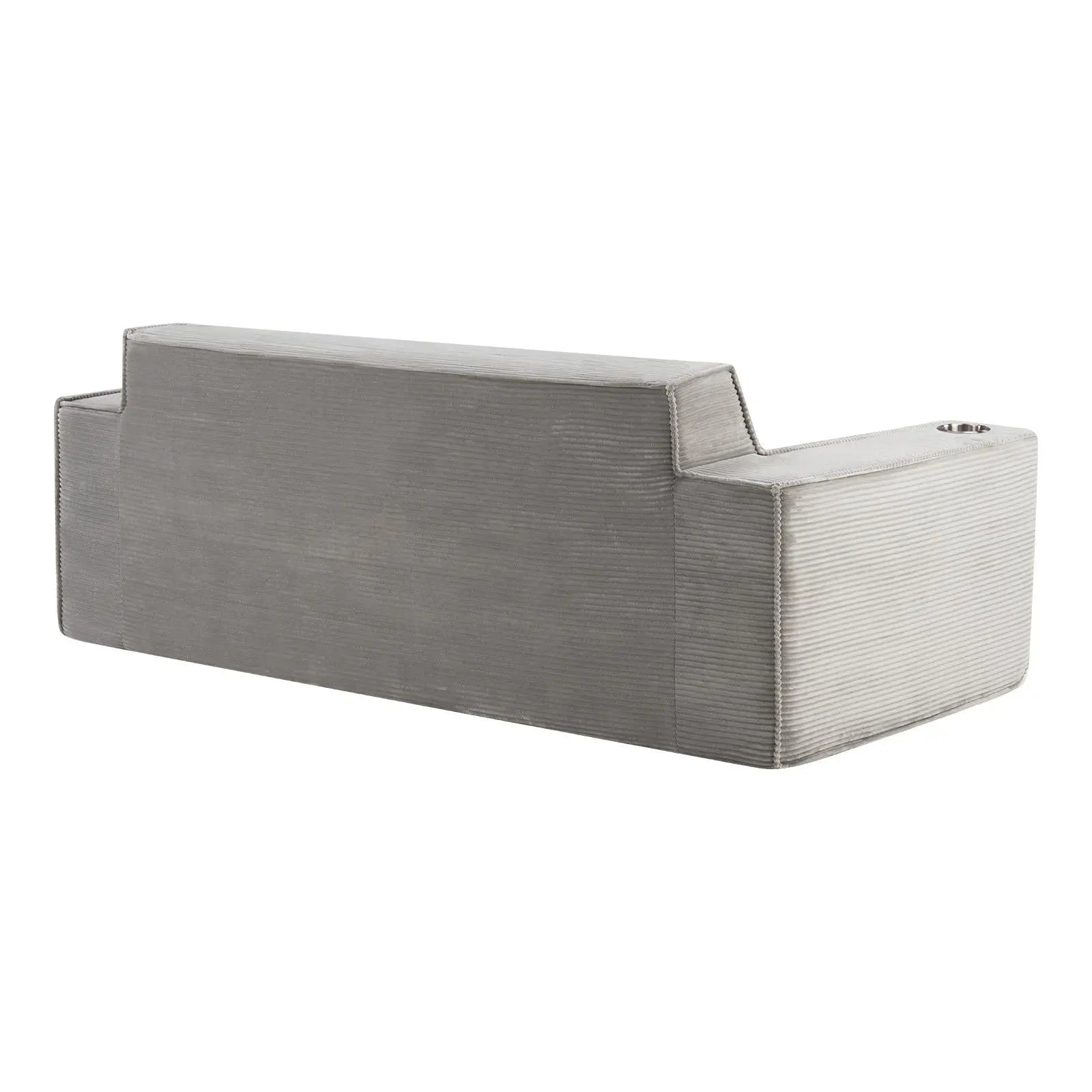 76" Gray Corduroy Ribbed Sofa With Toss Pillows Homeroots Living Room