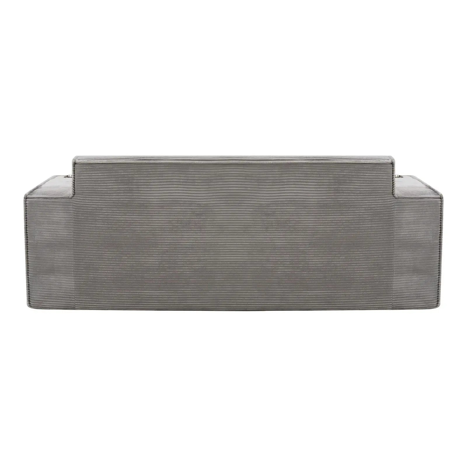76" Gray Corduroy Ribbed Sofa With Toss Pillows Homeroots Living Room