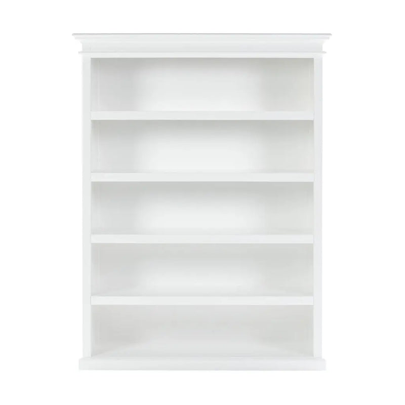 77" Antiqued White Solid Wood Five Tier Bookcase Homeroots Office