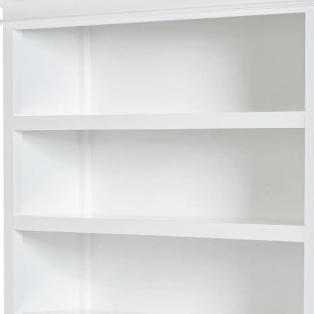 77" Antiqued White Solid Wood Five Tier Bookcase Homeroots Office