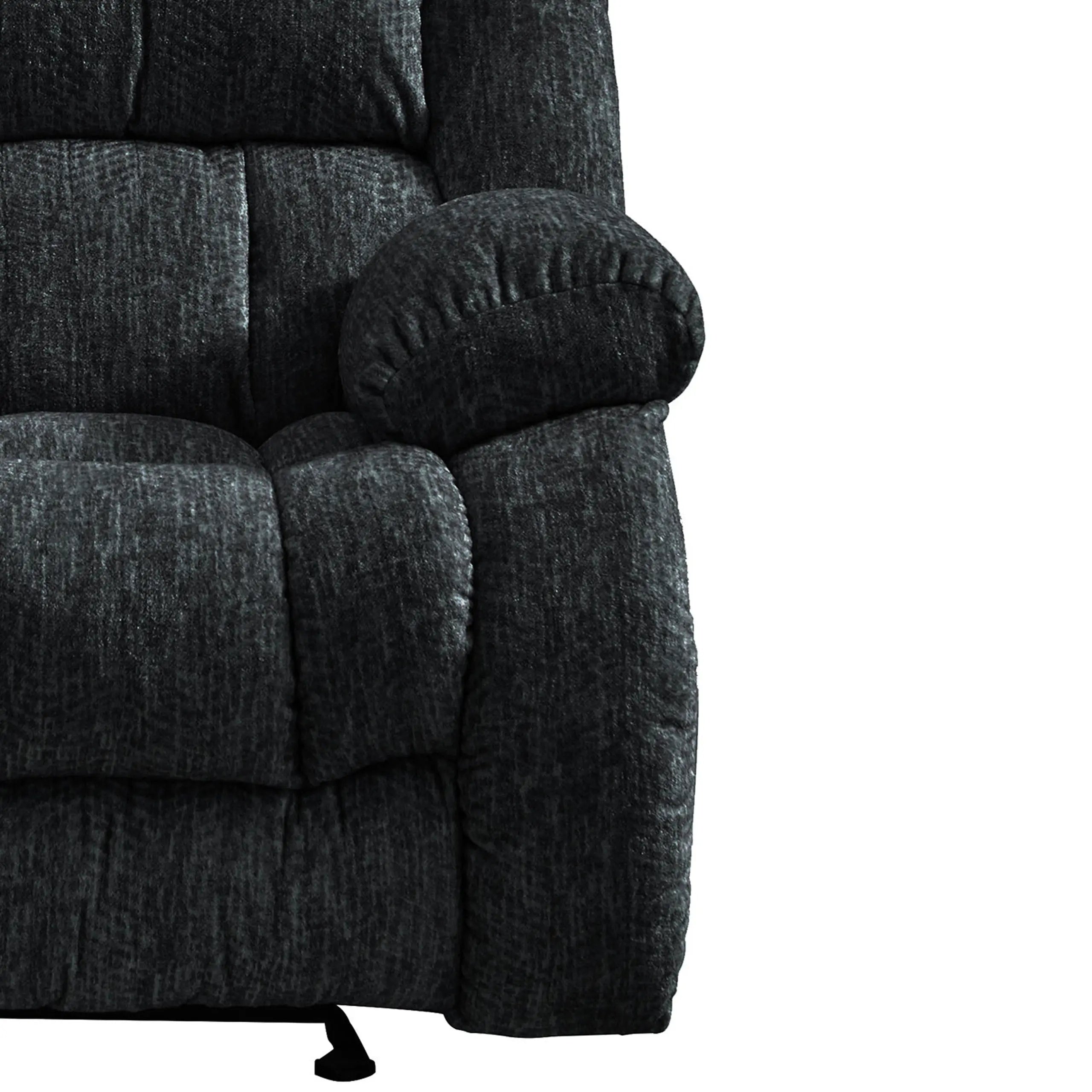 77" Black Manual Reclining Loveseat With Storage Homeroots Living Room