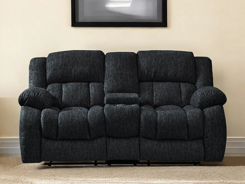 77" Black Manual Reclining Loveseat With Storage Homeroots Living Room