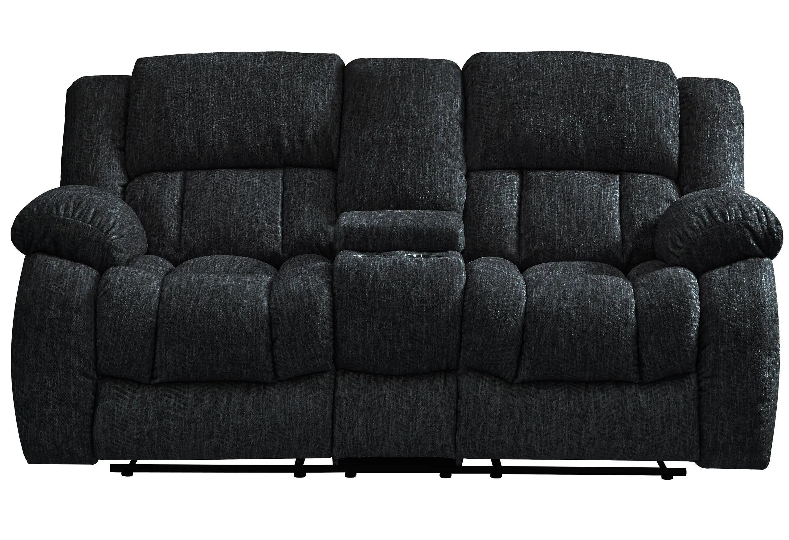 77" Black Manual Reclining Loveseat With Storage Homeroots Living Room
