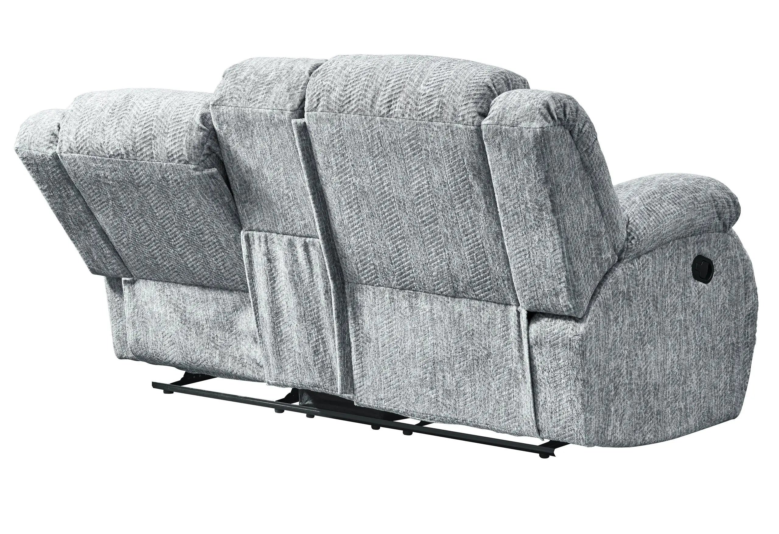 77" Light Gray Manual Reclining Loveseat With Storage - GreatEagleInc