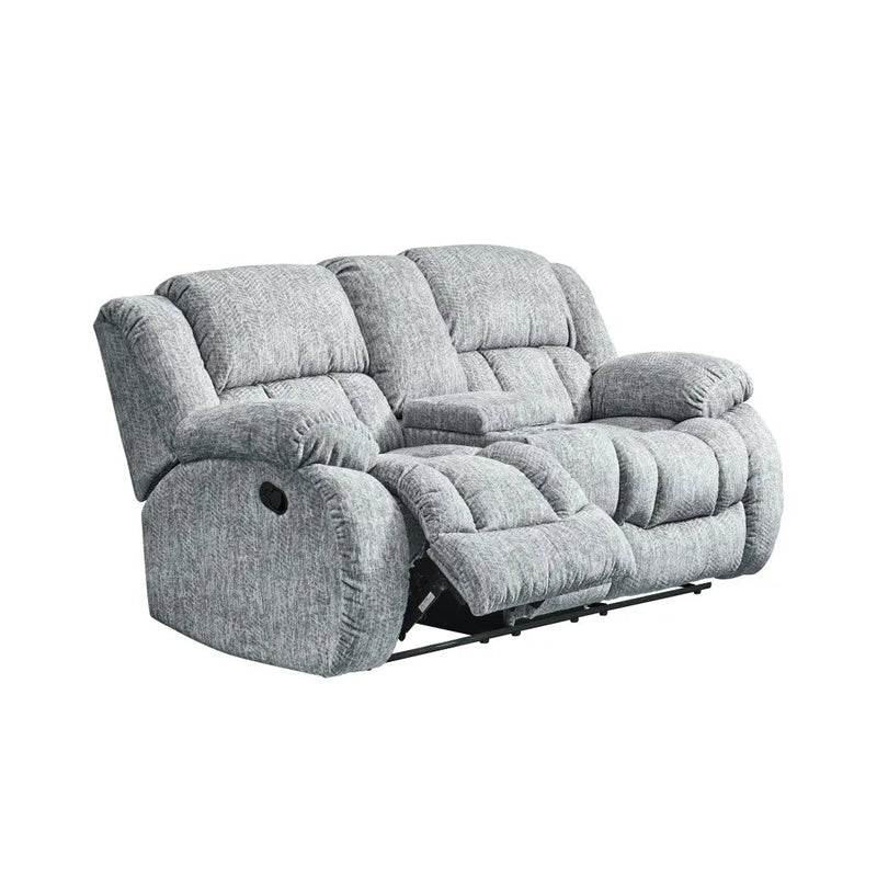 77" Light Gray Manual Reclining Loveseat With Storage - GreatEagleInc