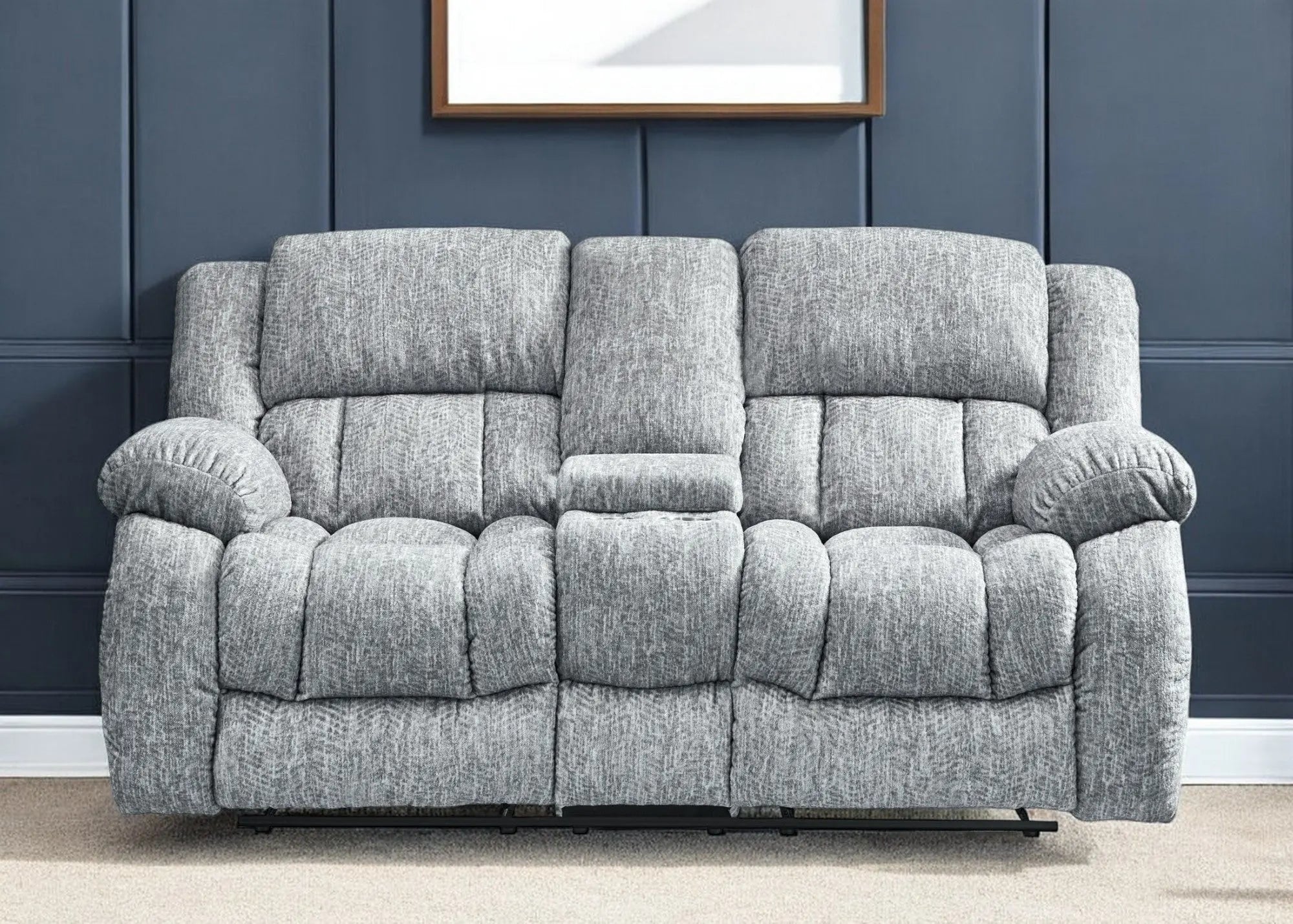 77" Light Gray Manual Reclining Loveseat With Storage - GreatEagleInc