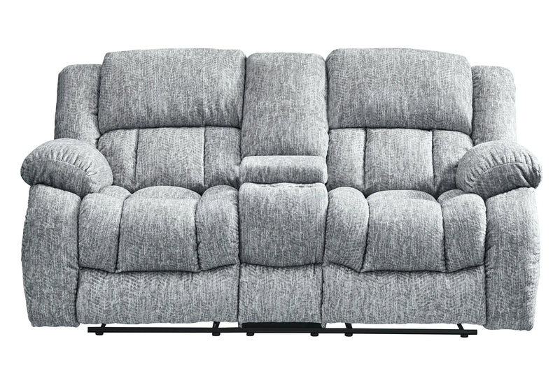 77" Light Gray Manual Reclining Loveseat With Storage - GreatEagleInc