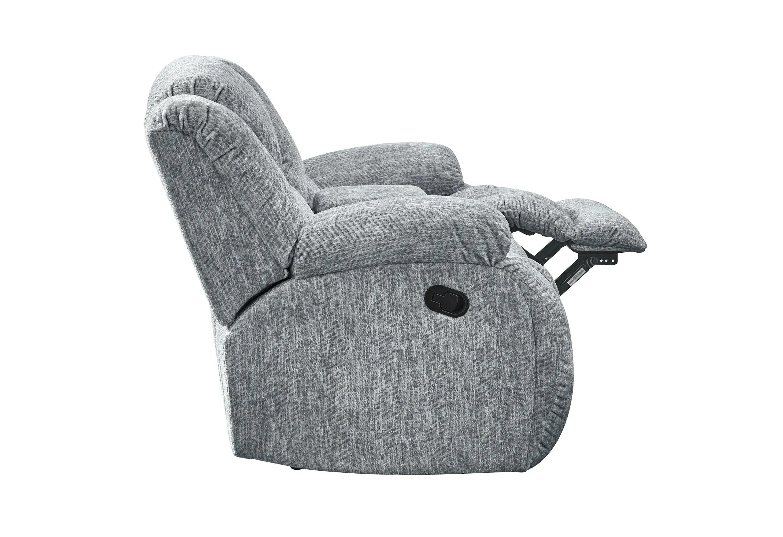 77" Light Gray Manual Reclining Loveseat With Storage - GreatEagleInc