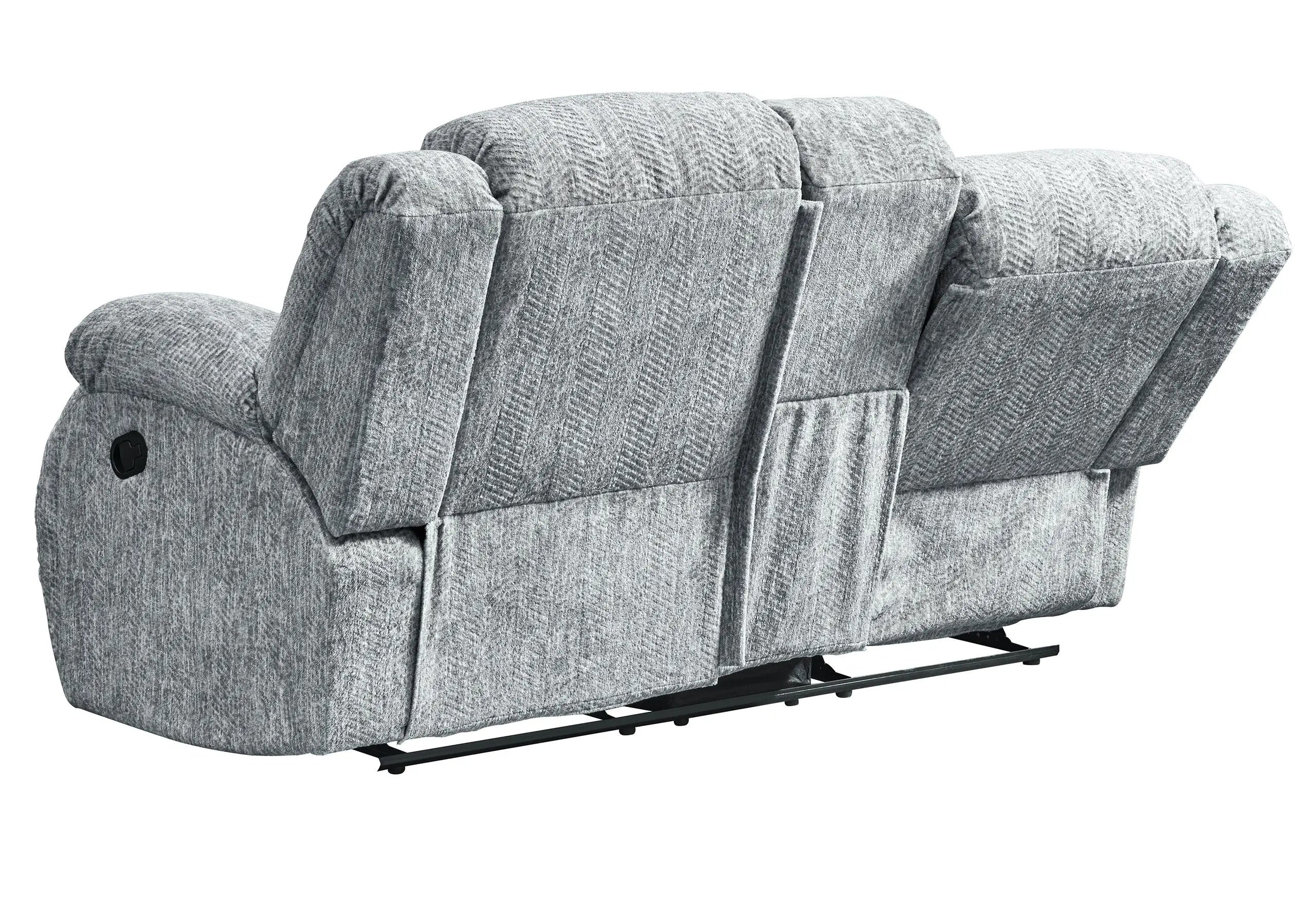 77" Light Gray Manual Reclining Loveseat With Storage - GreatEagleInc