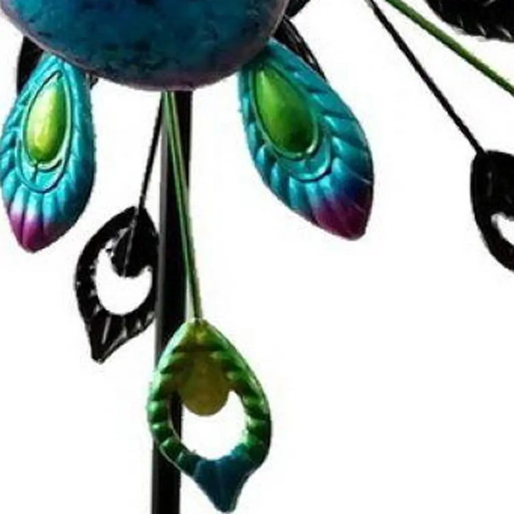 78" Blue And Purple Metal LED lights Birds Windmill Homeroots Outdoor
