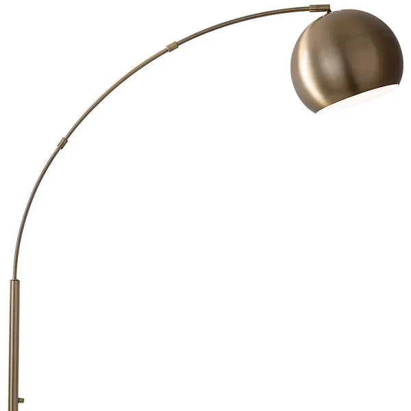 78" Brass Metal Arc Floor Lamp With Brass Metal Bowl Shade - GreatEagleInc