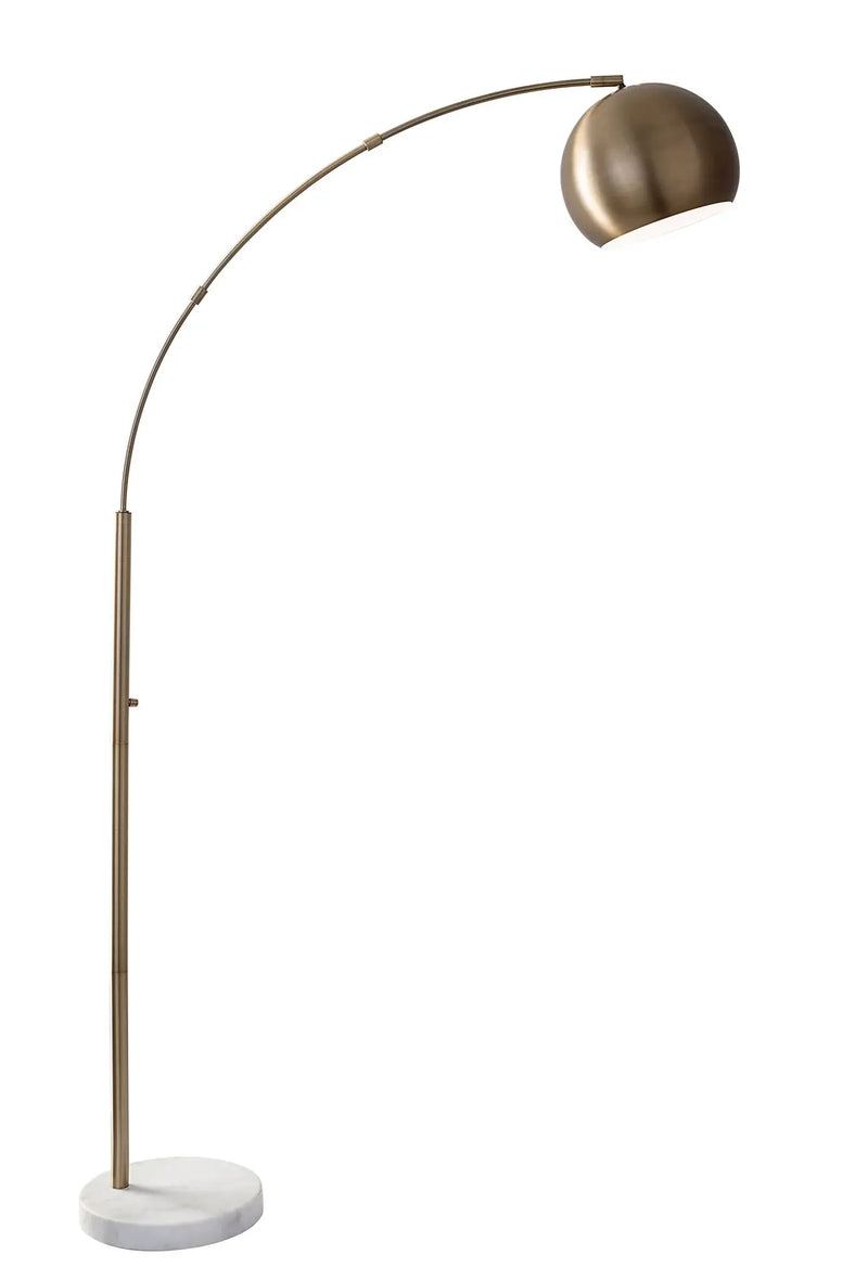 78" Brass Metal Arc Floor Lamp With Brass Metal Bowl Shade - GreatEagleInc