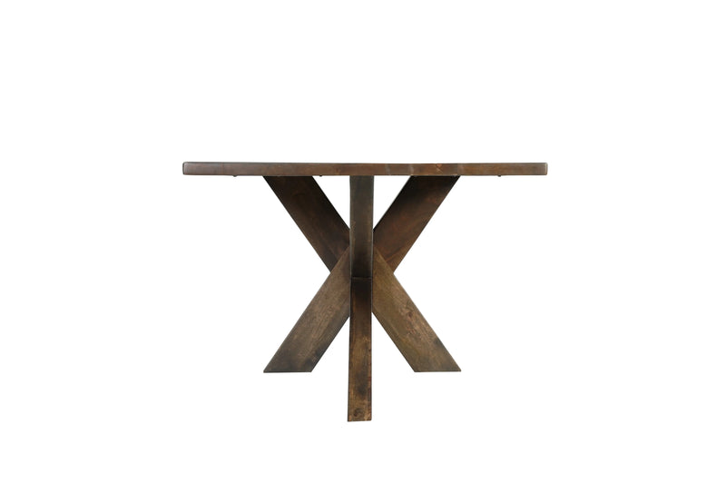 78" Brown Solid Wood Cross Leg Base Dining Table Homeroots Kitchen & Dining