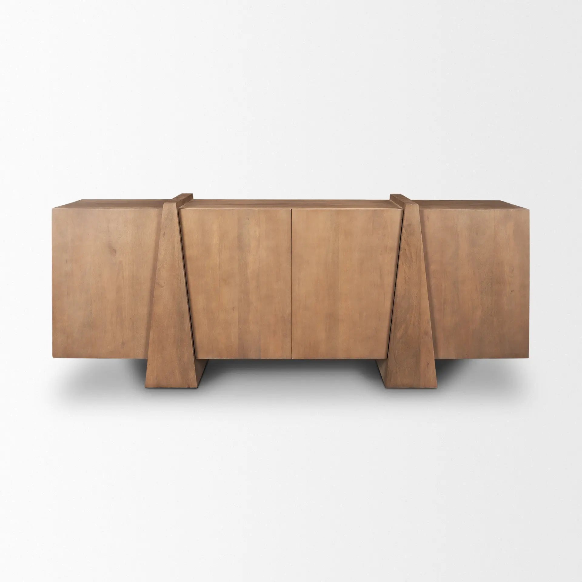 78" Brown Solid Wood Sideboard With Four Doors Homeroots Kitchen & Dining