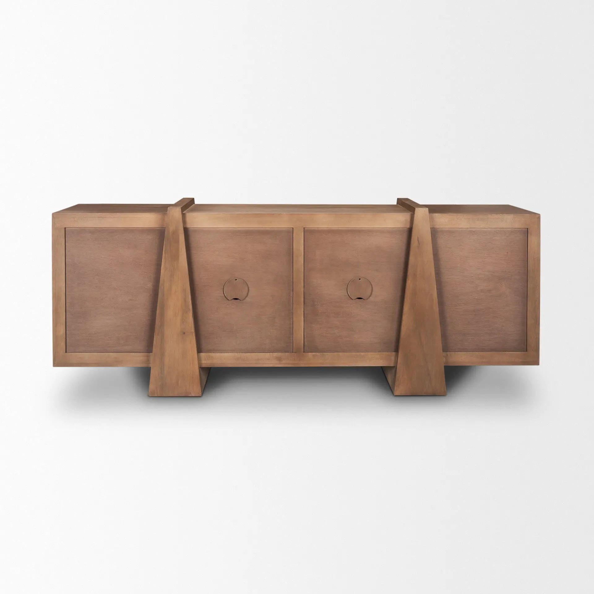 78" Brown Solid Wood Sideboard With Four Doors Homeroots Kitchen & Dining