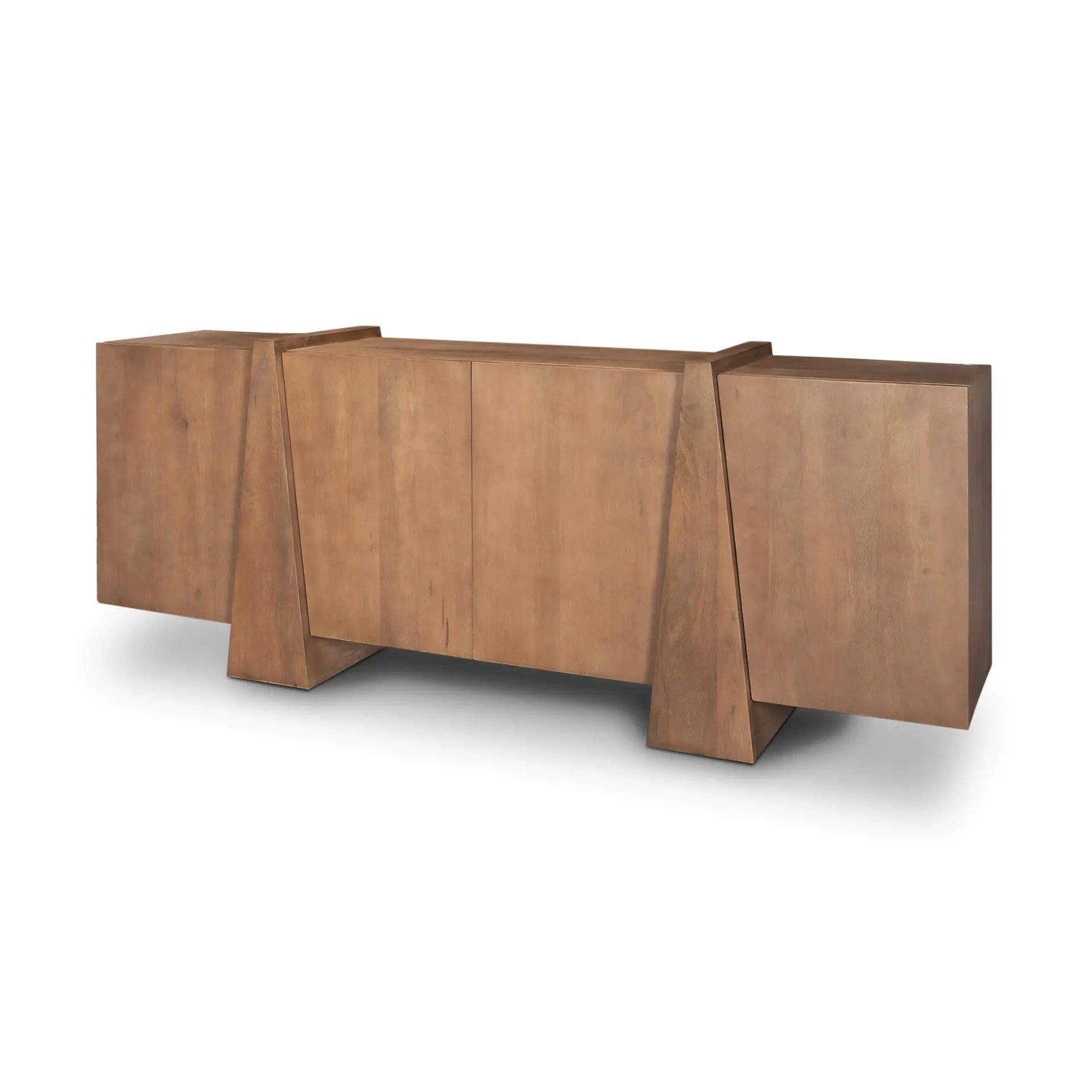 78" Brown Solid Wood Sideboard With Four Doors Homeroots Kitchen & Dining
