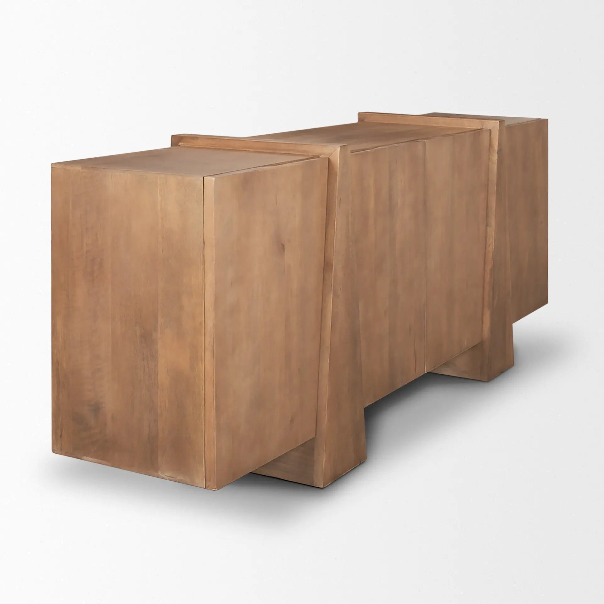 78" Brown Solid Wood Sideboard With Four Doors Homeroots Kitchen & Dining