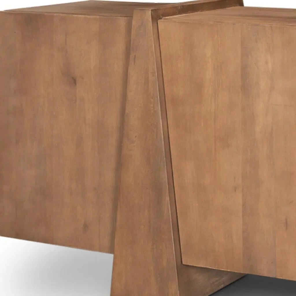 78" Brown Solid Wood Sideboard With Four Doors Homeroots Kitchen & Dining