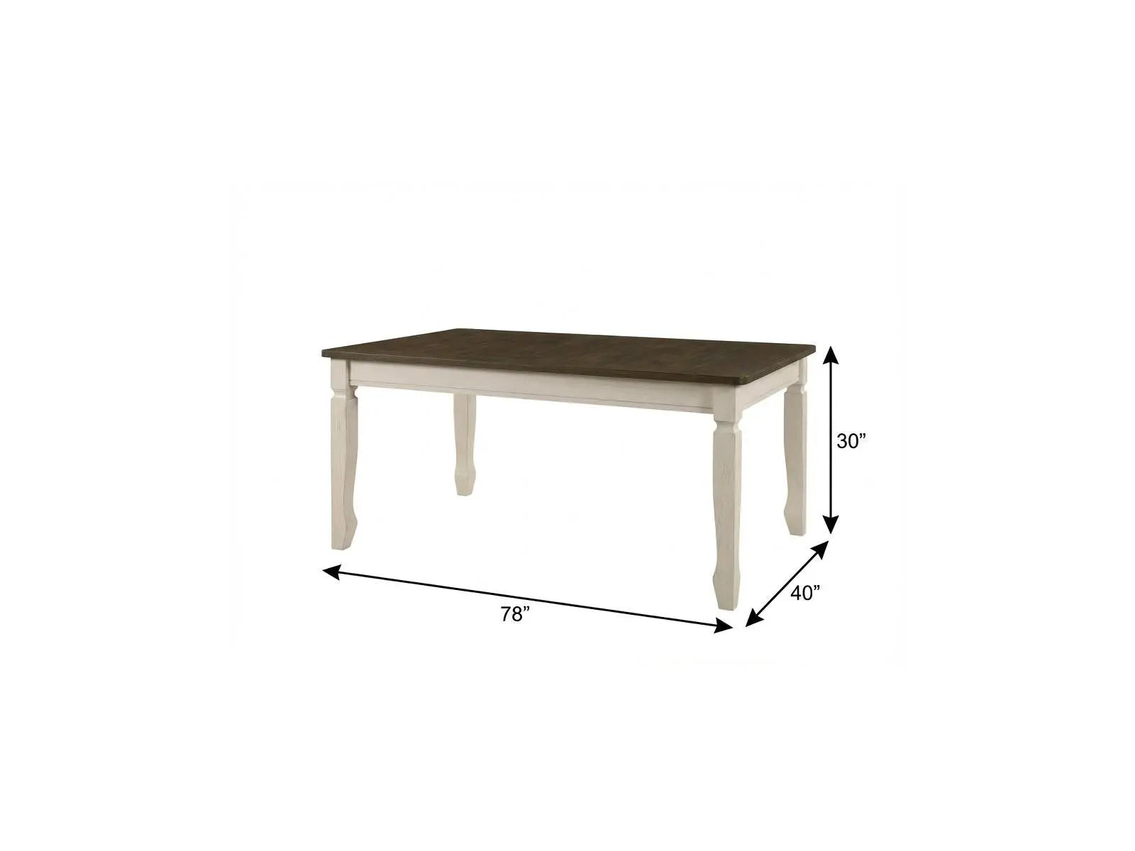 78" Oak and Cream Wood Dining Table Homeroots Kitchen & Dining
