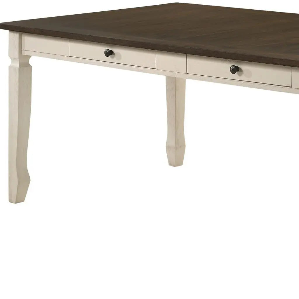 78" Oak and Cream Wood Dining Table Homeroots Kitchen & Dining