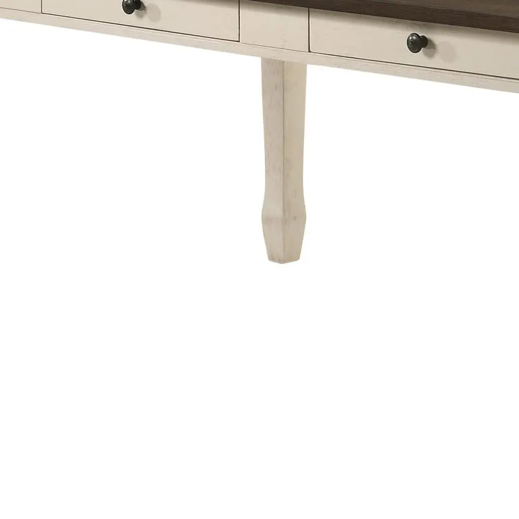 78" Oak and Cream Wood Dining Table Homeroots Kitchen & Dining