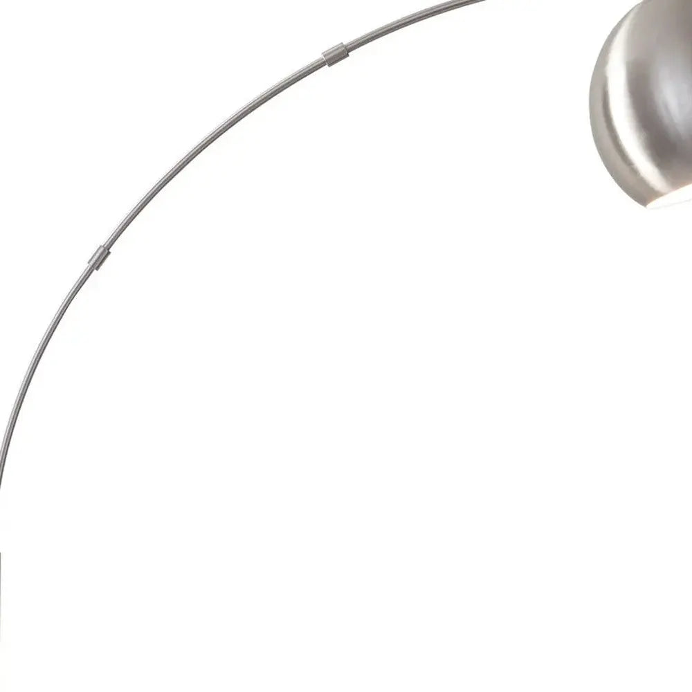 78" Silver Arc Floor Lamp With Silver Metal Bowl Shade Homeroots Lighting