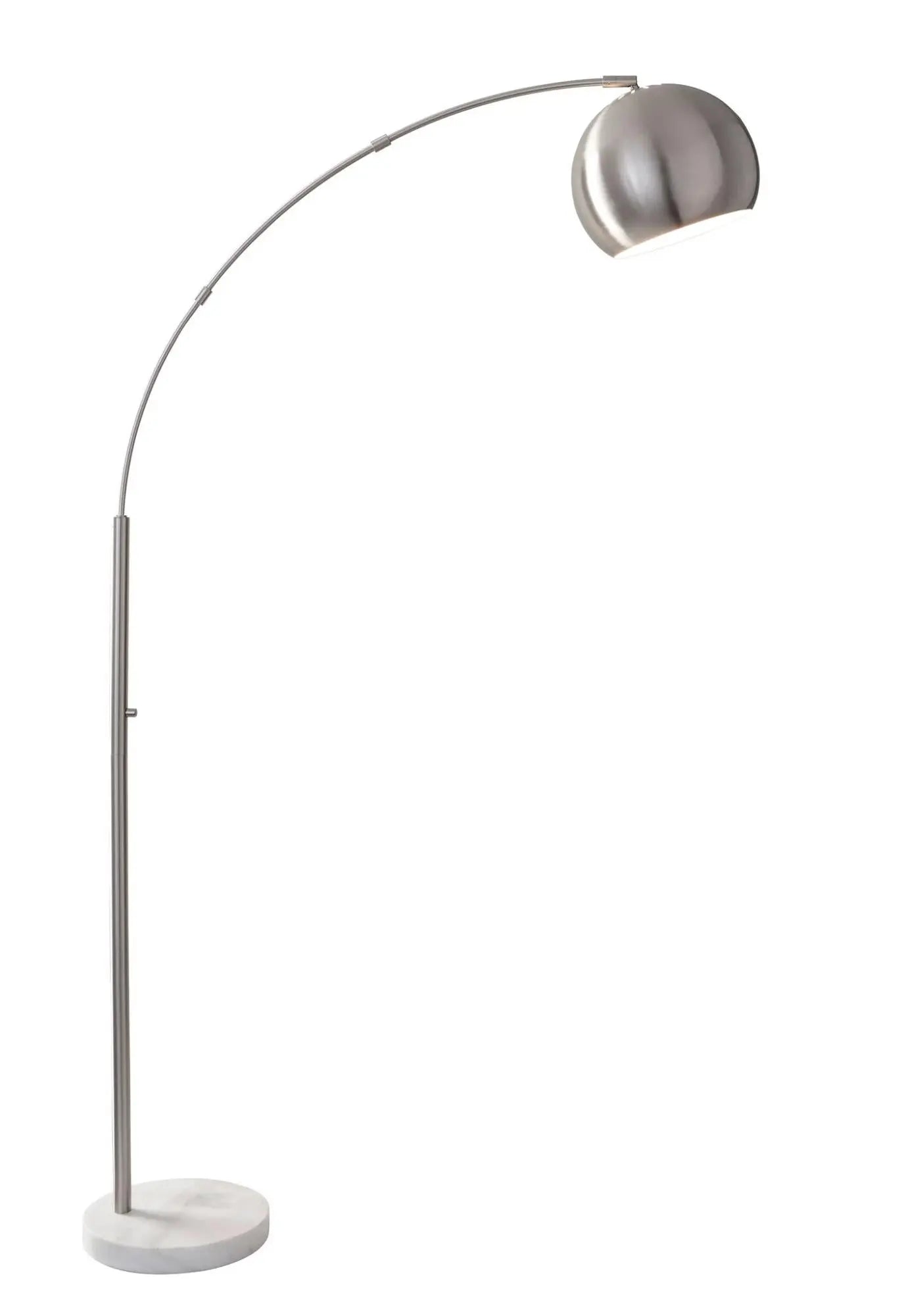 78" Silver Arc Floor Lamp With Silver Metal Bowl Shade Homeroots Lighting