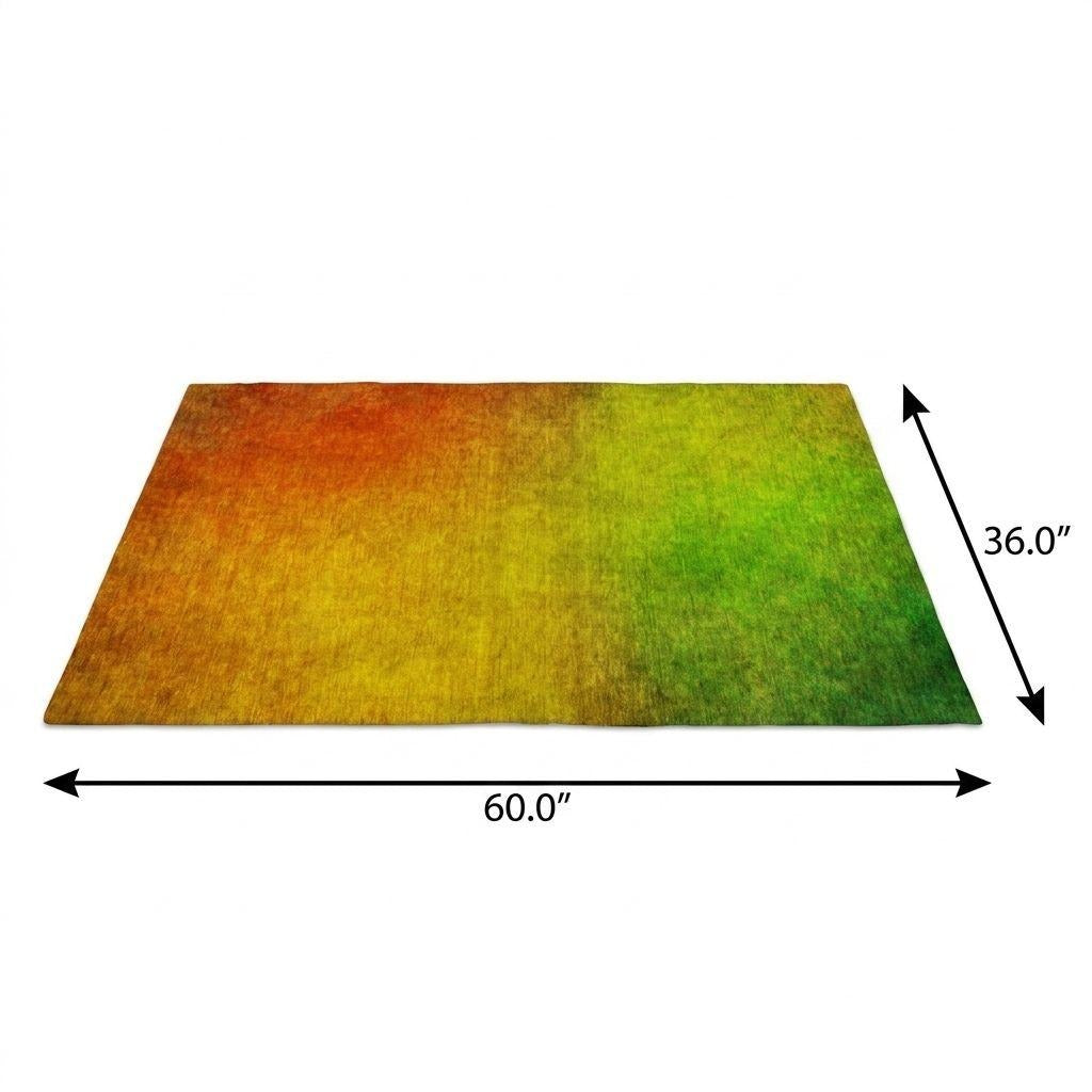 3' X 5' Terra Cotta And Gold Ombre Shag Washable Area Rug With UV Protection - Home & Garden