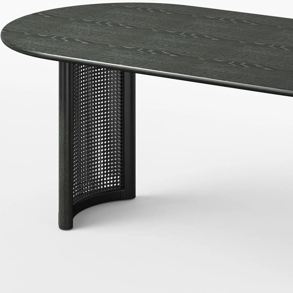 79" Black Solid Wood Double Pedestal Base Oval Dining Table Homeroots Kitchen & Dining