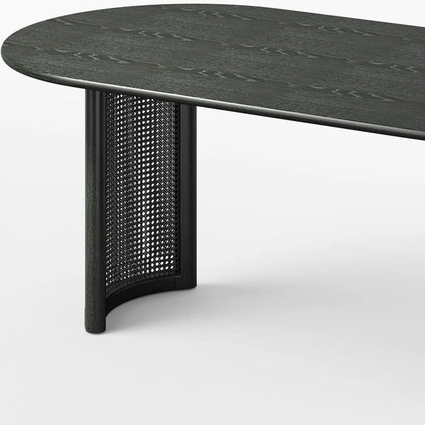 79" Black Solid Wood Double Pedestal Base Oval Dining Table Homeroots Kitchen & Dining
