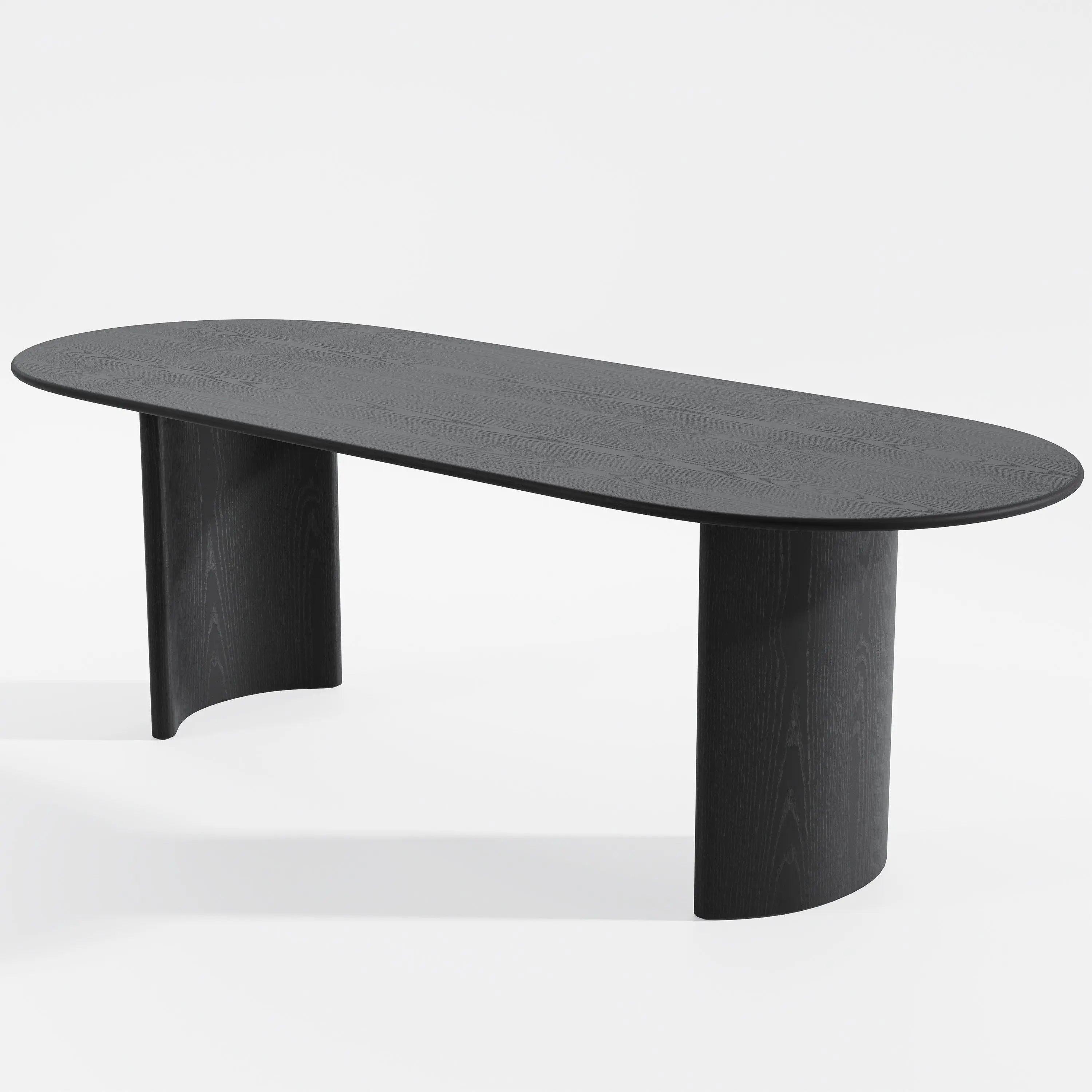 79" Black Solid Wood Double Pedestal Base Oval Dining Table Homeroots Kitchen & Dining