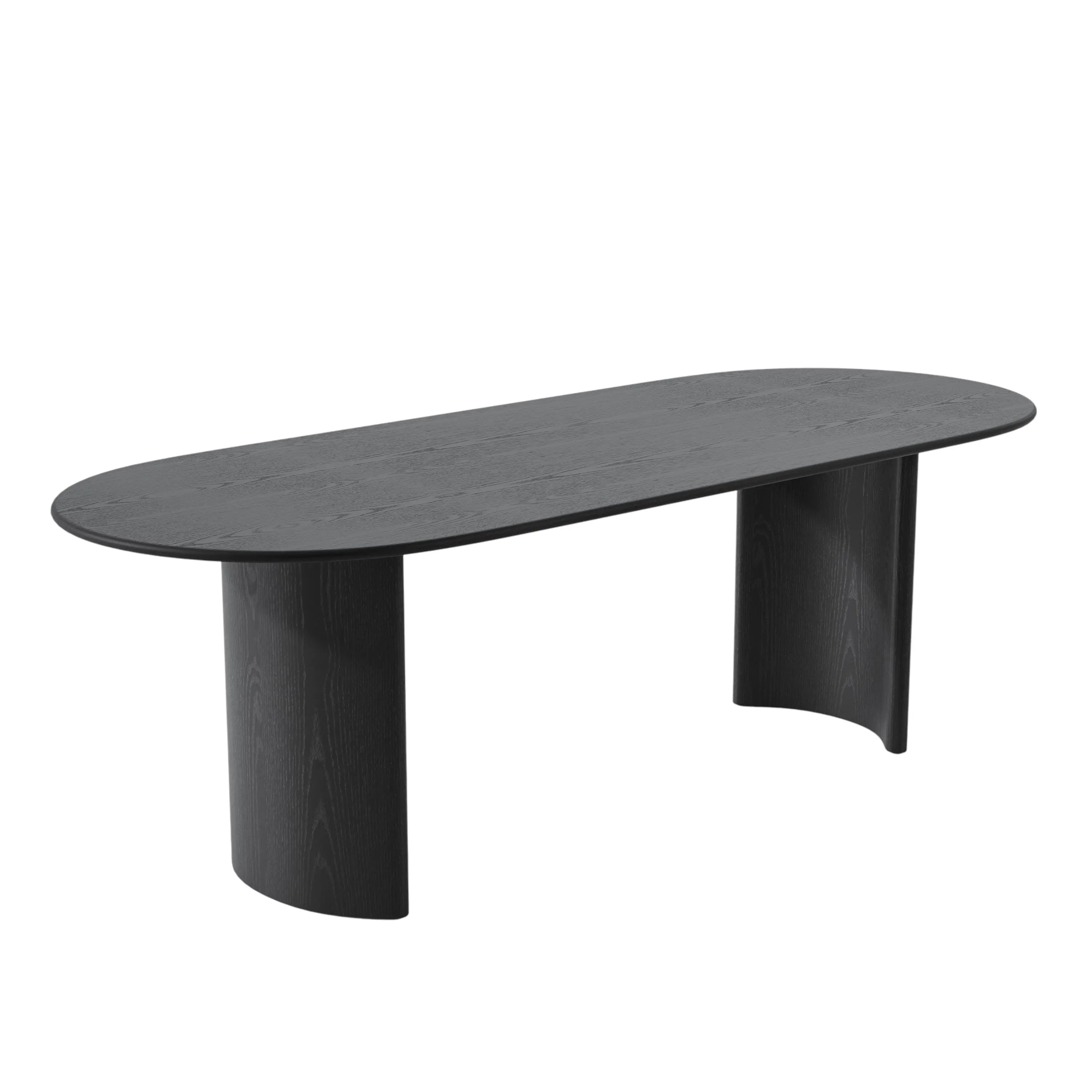 79" Black Solid Wood Double Pedestal Base Oval Dining Table Homeroots Kitchen & Dining