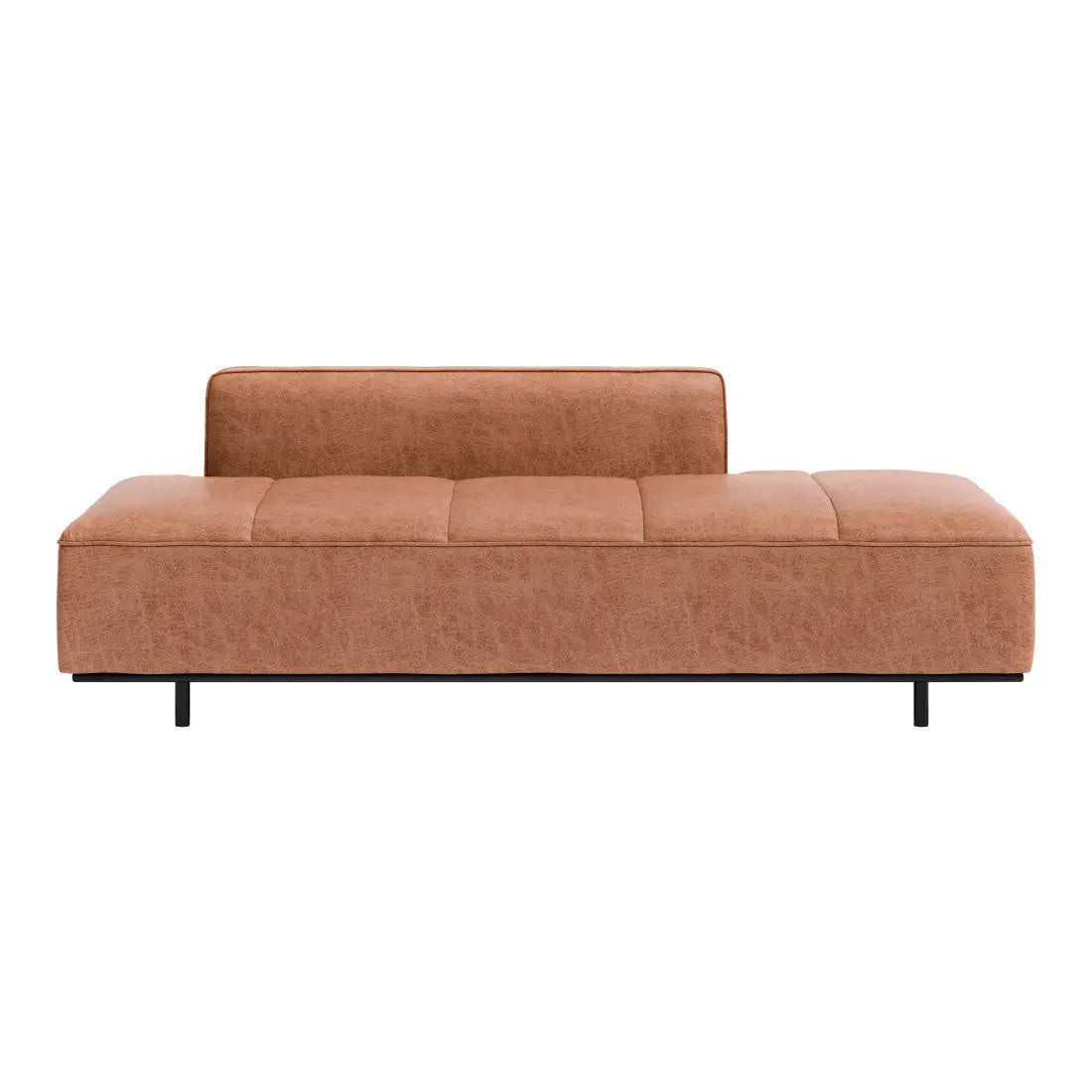 79" Brown Faux Leather Sofa With Black Legs Homeroots Living Room