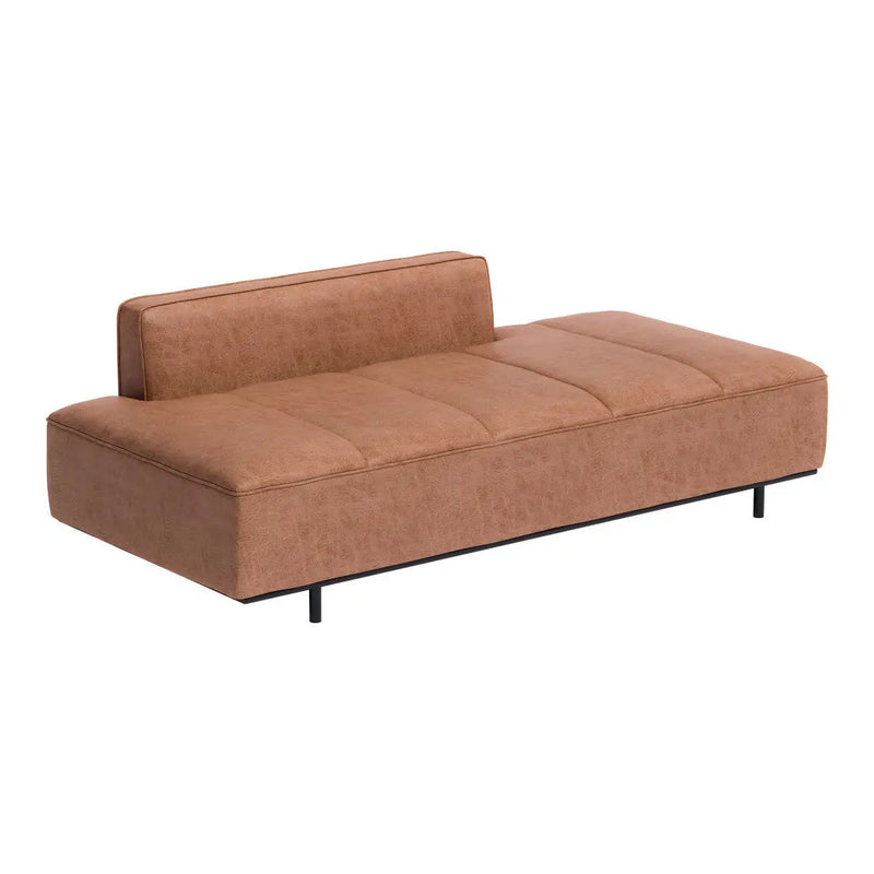 79" Brown Faux Leather Sofa With Black Legs Homeroots Living Room