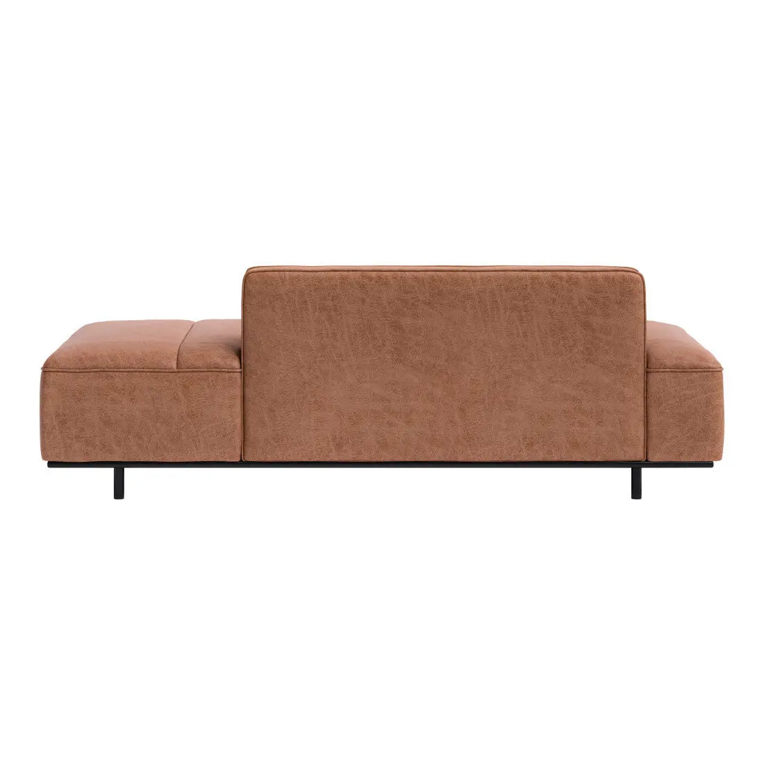 79" Brown Faux Leather Sofa With Black Legs Homeroots Living Room