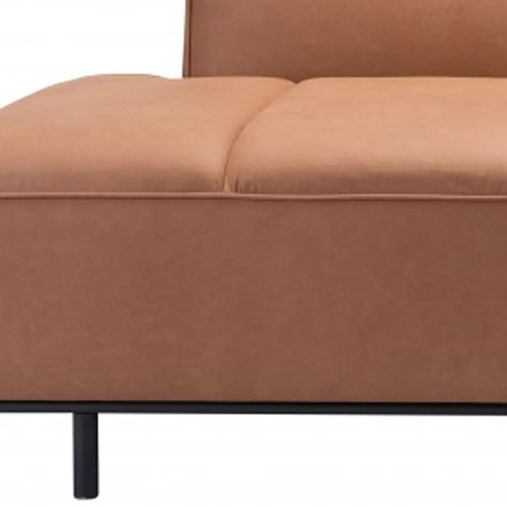 79" Brown Faux Leather Sofa With Black Legs Homeroots Living Room