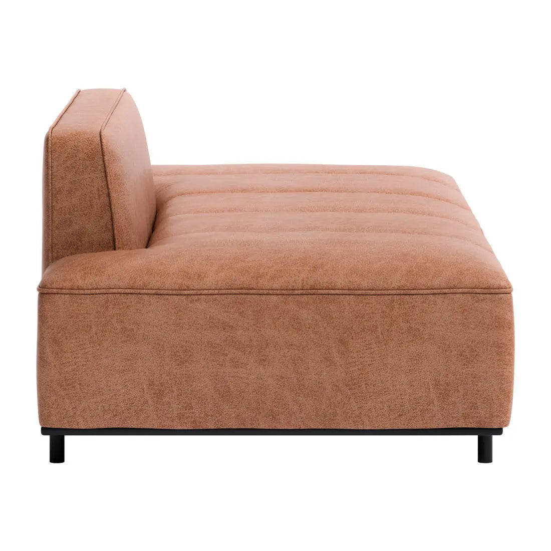 79" Brown Faux Leather Sofa With Black Legs Homeroots Living Room