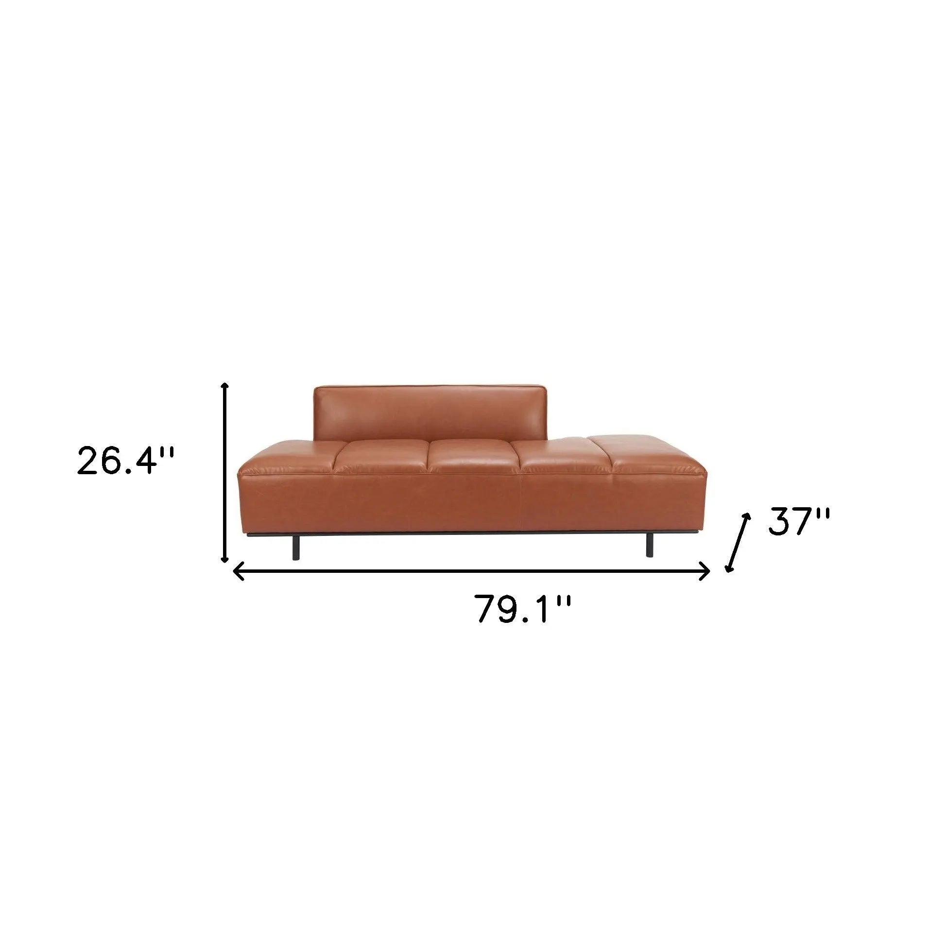 79" Brown Faux Leather Sofa With Black Legs Homeroots Living Room