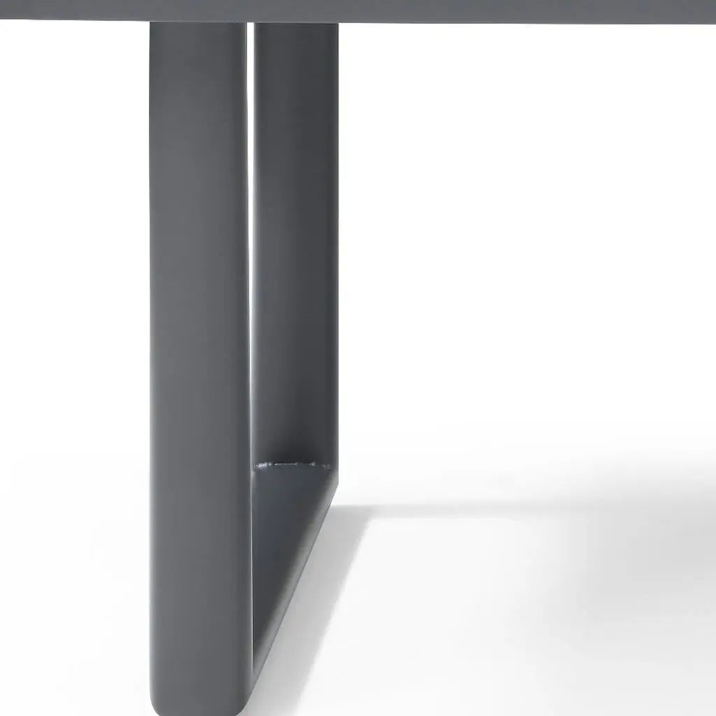 79" Dark Gray Ceramic Steel and Aluminum Outdoor Dining Table Homeroots Outdoor
