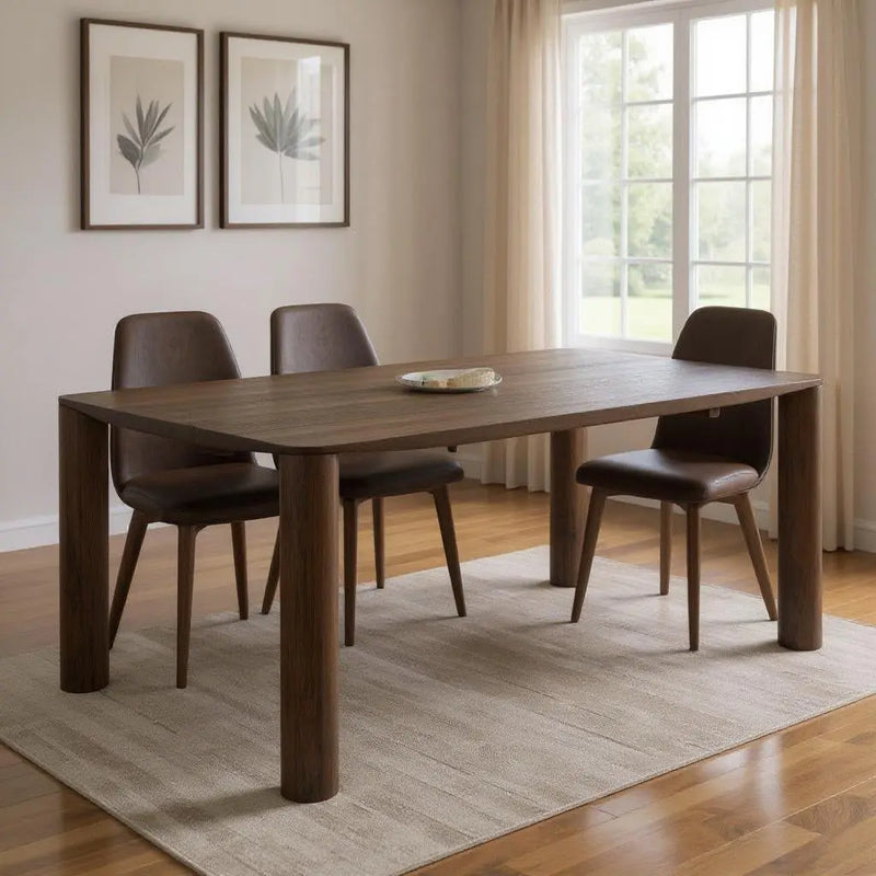 79" Espresso Solid Wood Dining Table Homeroots Kitchen & Dining